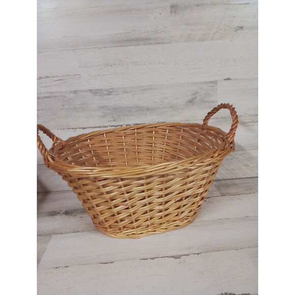Farmhouse Small Decorative Medium Size Basket With Handles - Picture 2 of 13